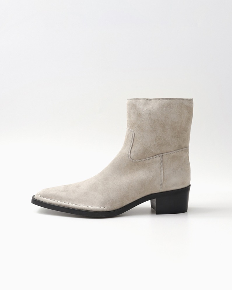 Western Mood Suede Boots (LIGHT GRAY)