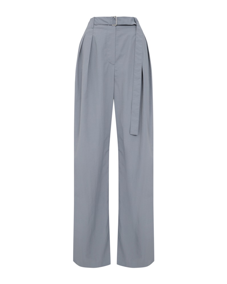Double Pleats Belted Trousers