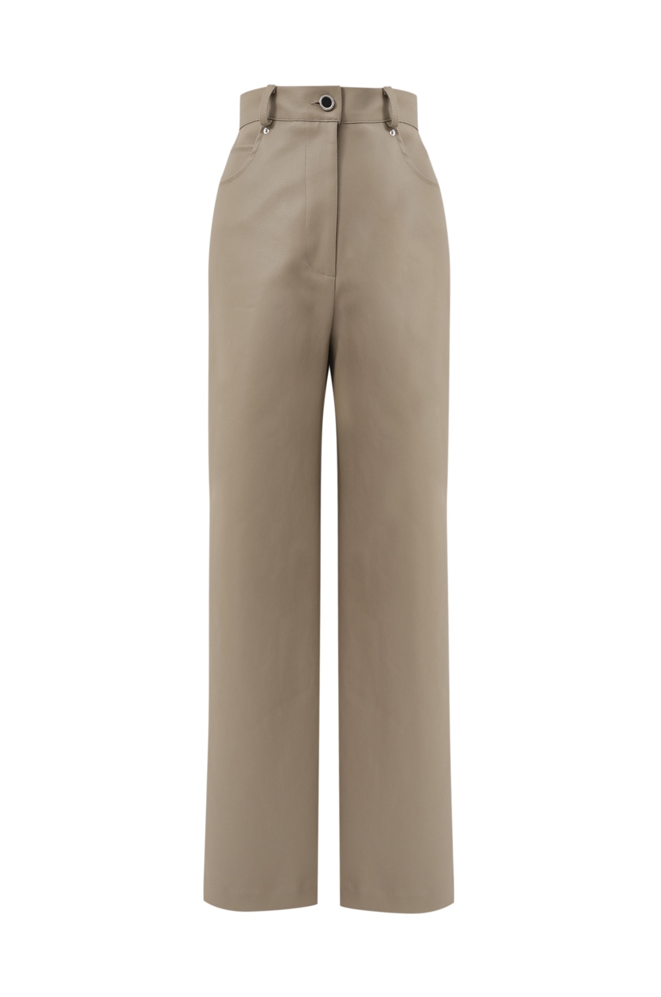 Coated Straight Fit Trousers