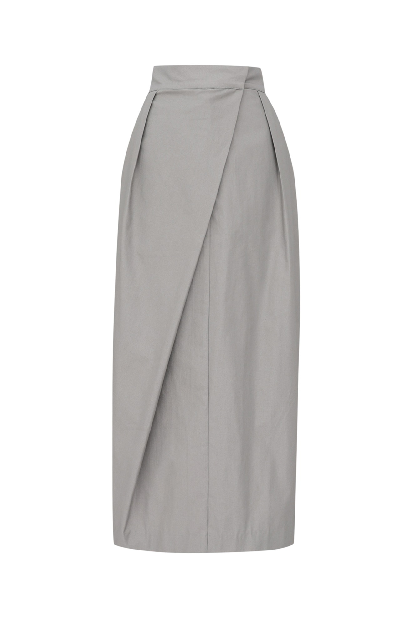 Asymmetrically Pleated Long Skirt
