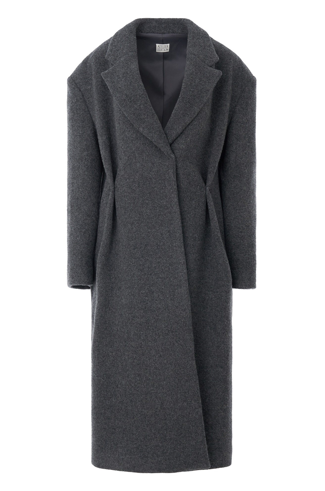 Curved Line Oversized Coat (Charcoal)