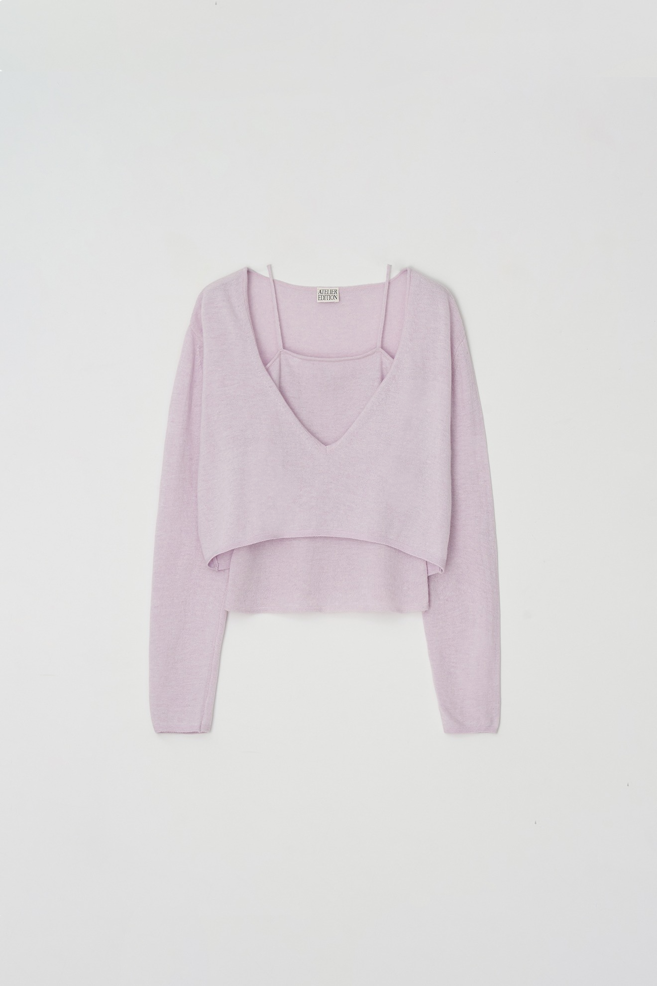 V-Neck Knit Set (pink)