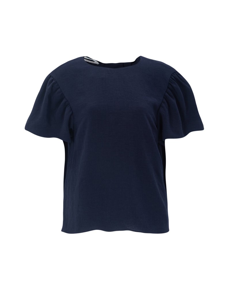 TWISTED BACK BLOUSE (NAVY)