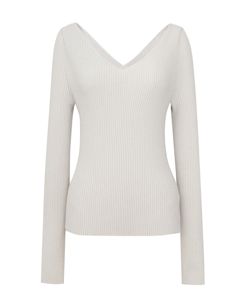 Ribbed V-neck Sweater  10/14 순차발송