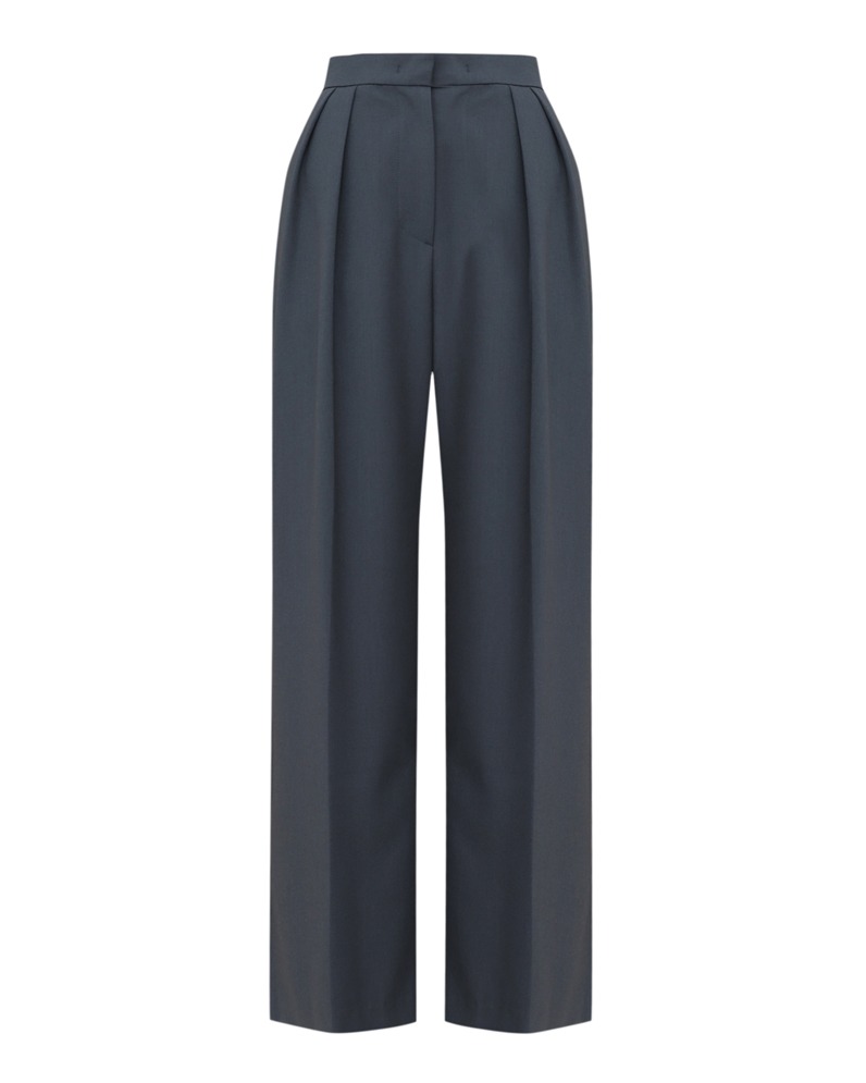 Double Pleated Full Leg Trousers