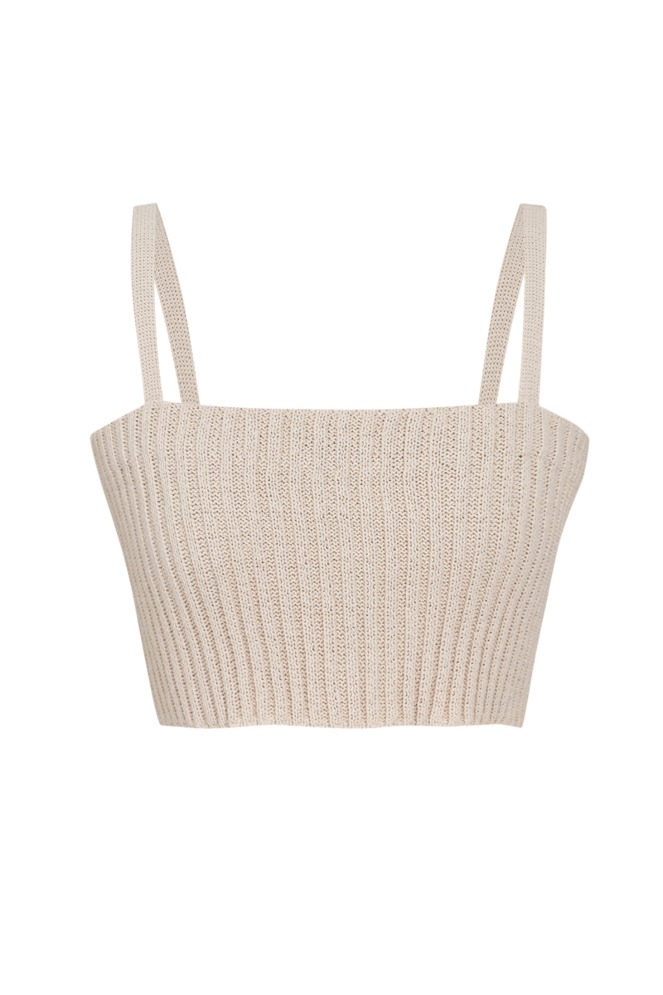 Organic Cotton Bustier knit (Light Beige)