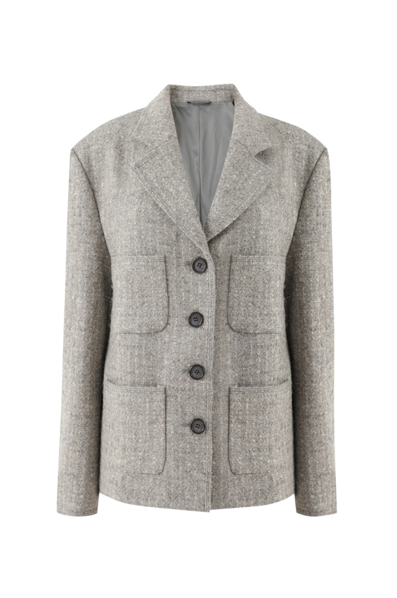 Abraham Fancy Yarn Tweed Jacket (GRAY)