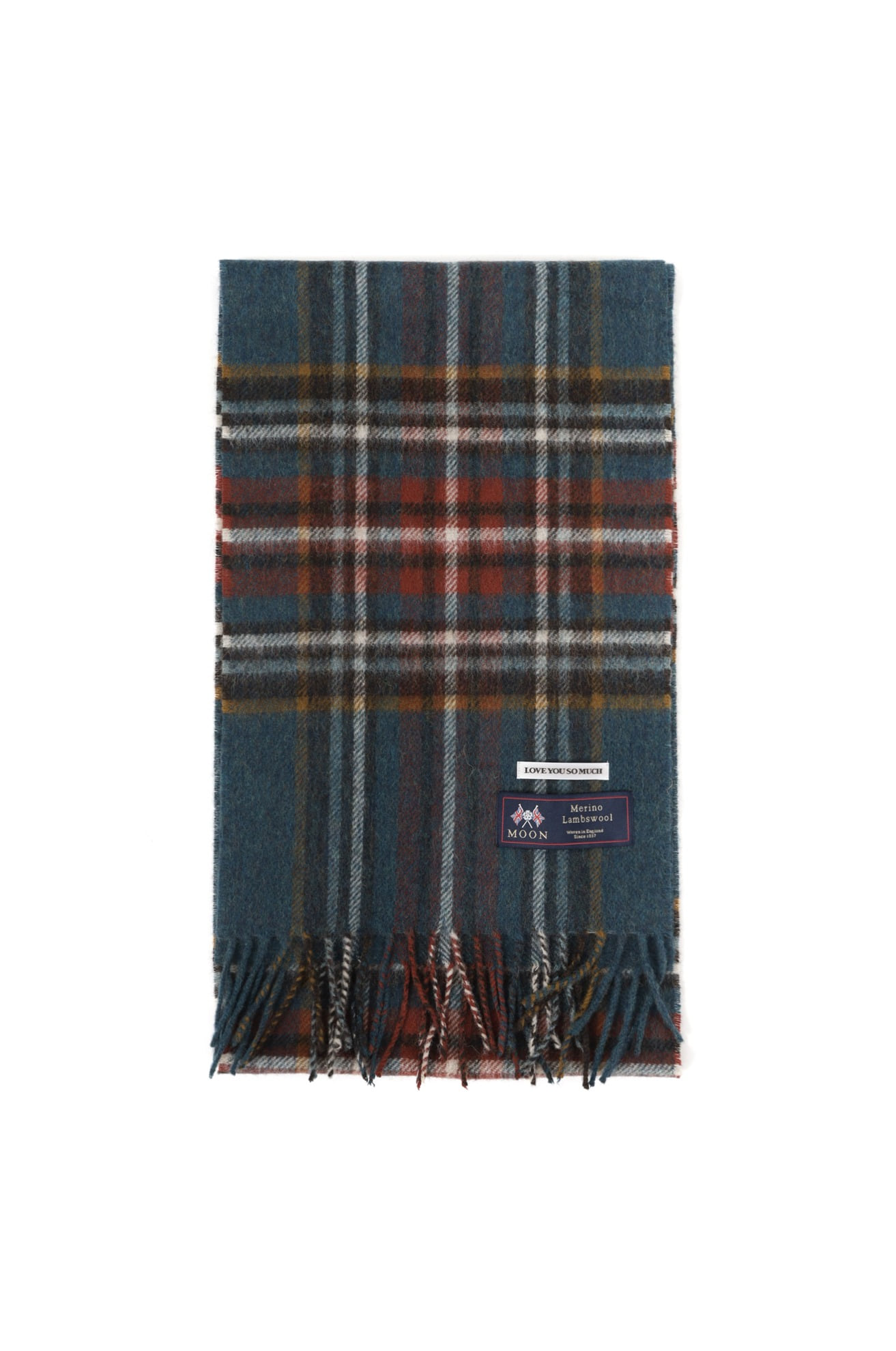 British merino wool check scarf (25cm width ver.)