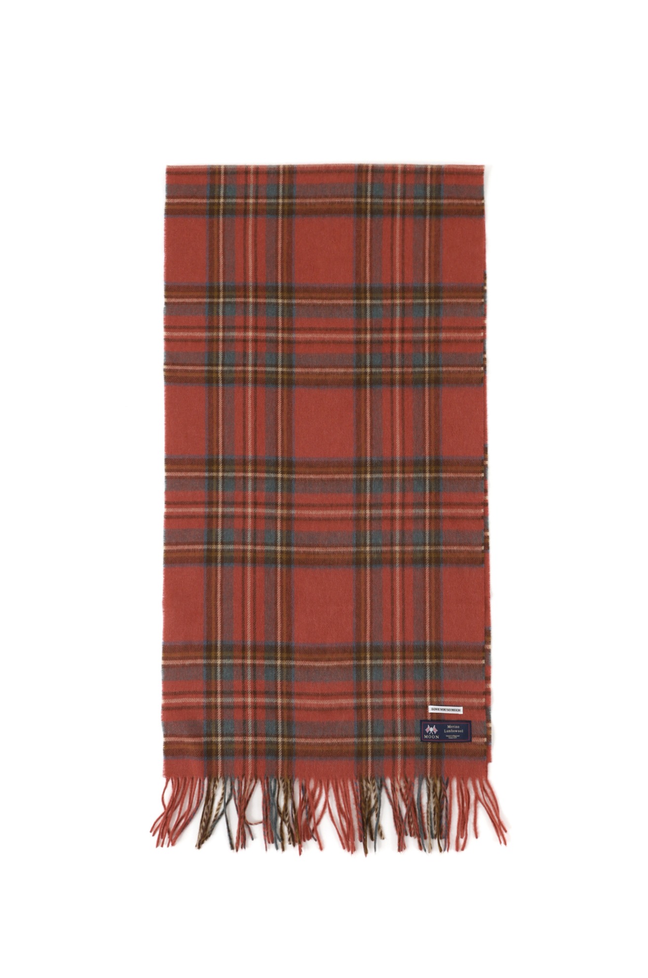 British merino wool check scarf (50cm width ver.)