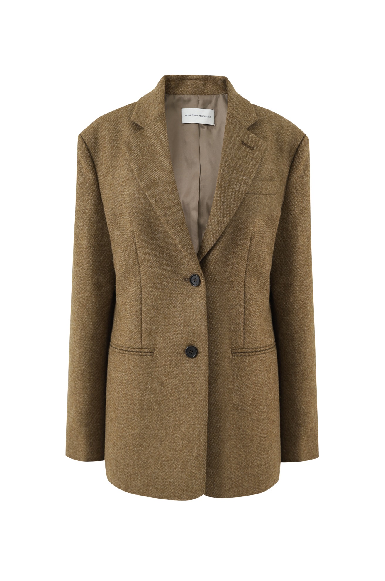 Abraham Twill Blazer with Suede Elbow Patch (BROWN)