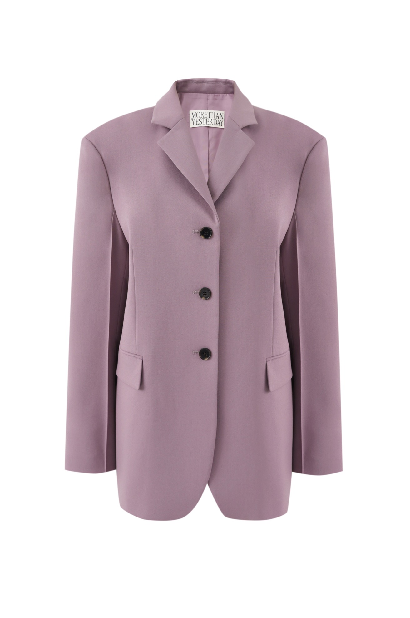 Three Button Blazer with Pintuck at Sleeve