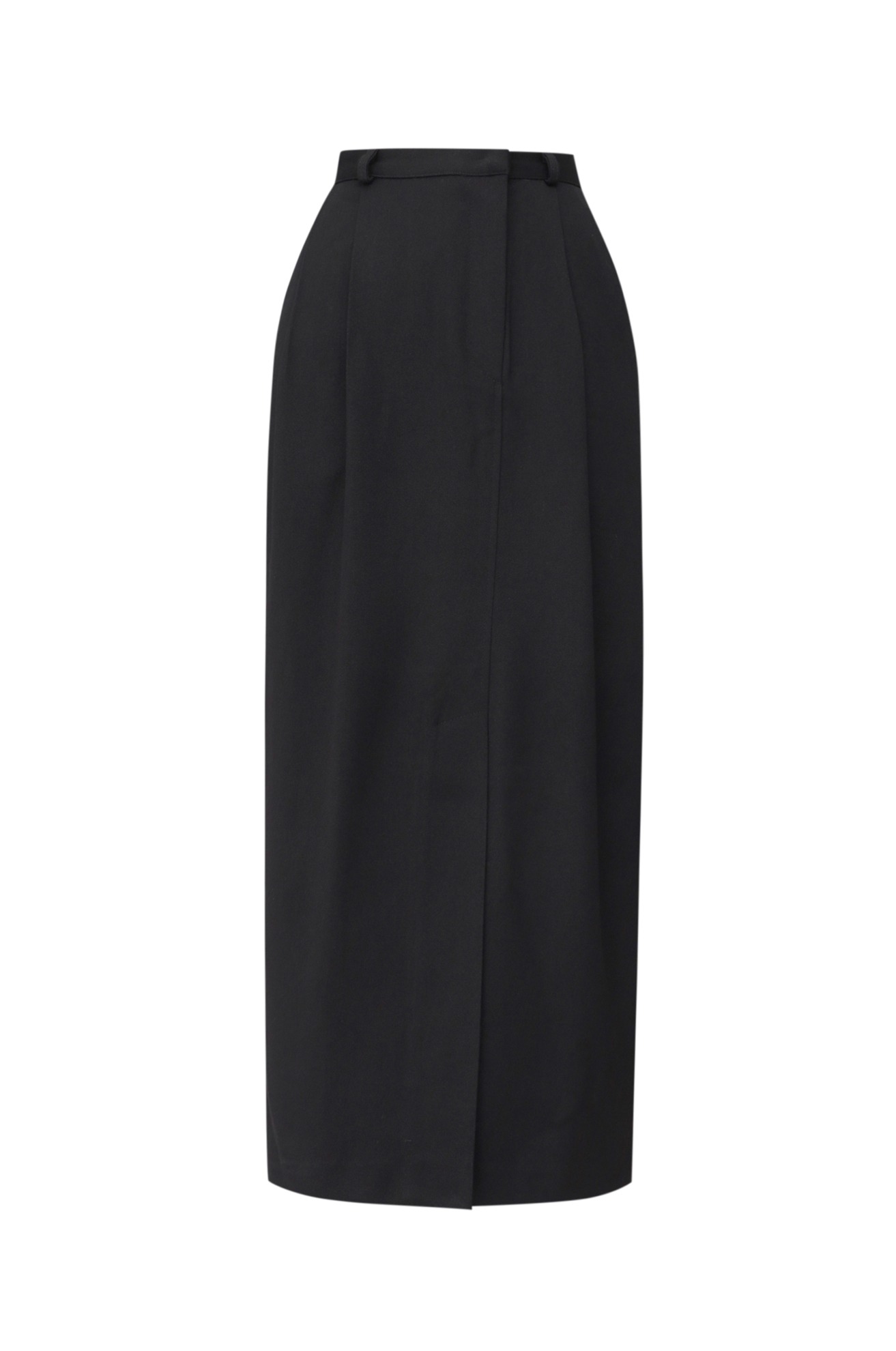 Asymmetrical Placket Long Skirt