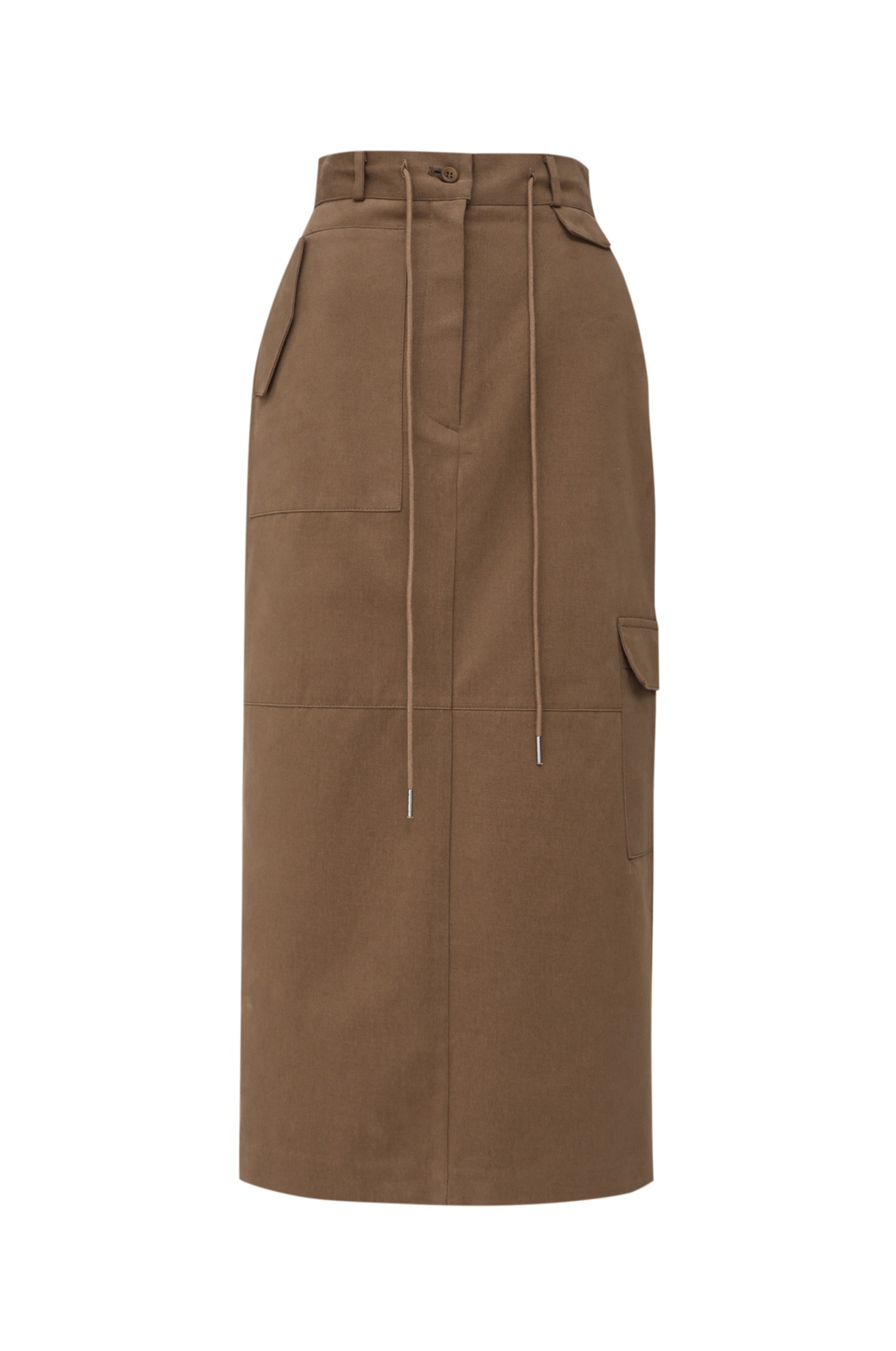 Flap Pocket H Line Long Skirt