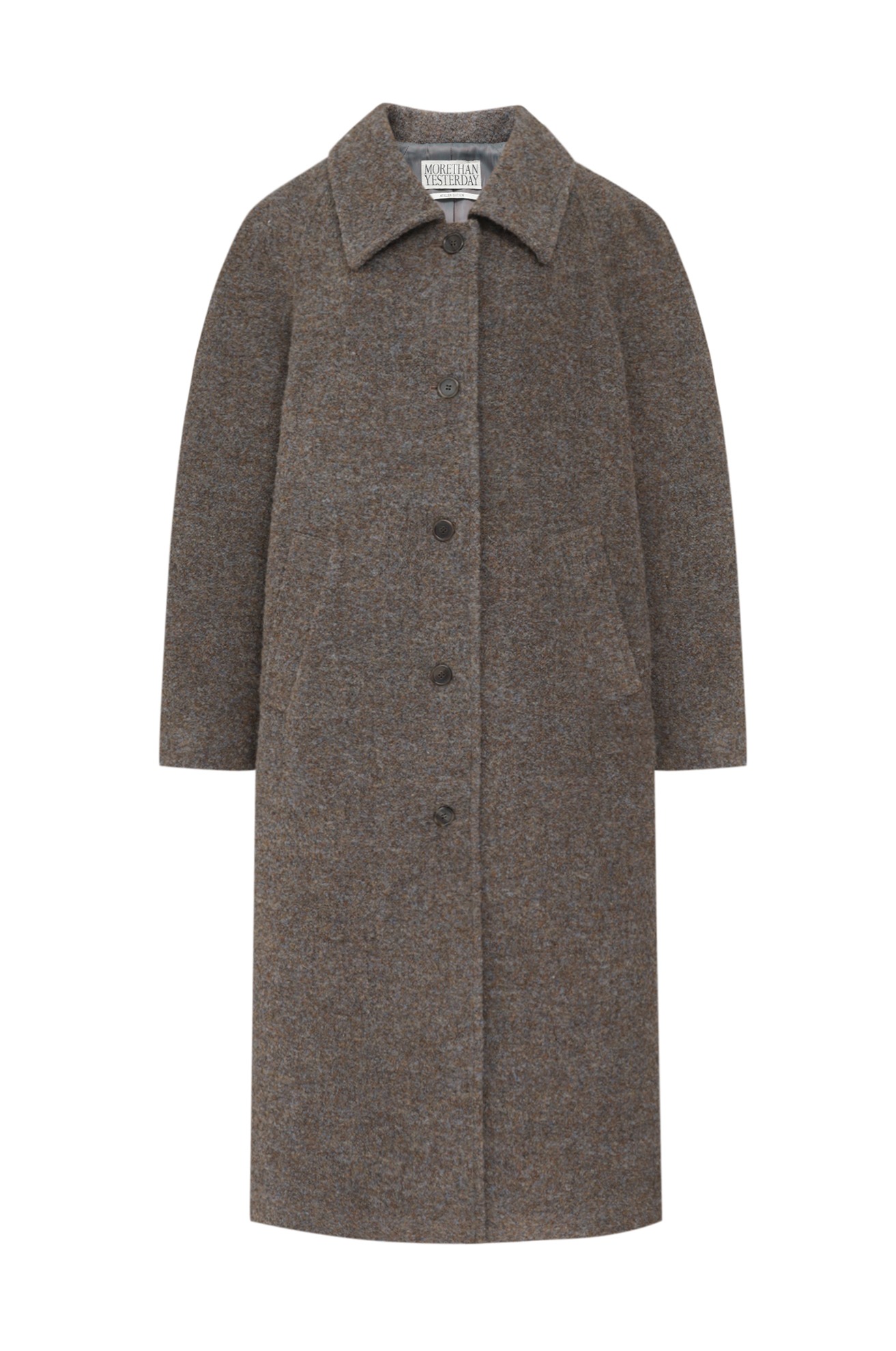 Boucle Raglan Coat (Brown Heather)